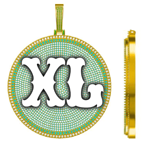 CUSTOM LETTER NECKLACE 3D BIG DISC