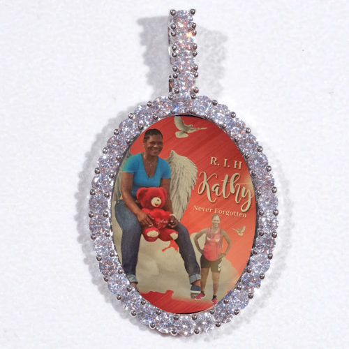 Large 3D Oval Custom Picture Pendant