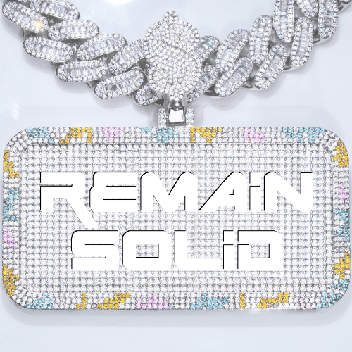 CUSTOM LETTER NECKLACE 3D COLORFUL SQUARE