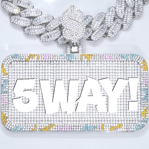 CUSTOM LETTER NECKLACE 3D COLORFUL SQUARE