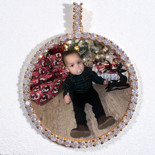LARGE 3D CIRCLE CUSTOM PICTURE PENDANT