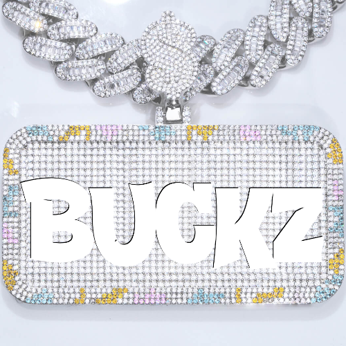 CUSTOM LETTER NECKLACE 3D COLORFUL SQUARE