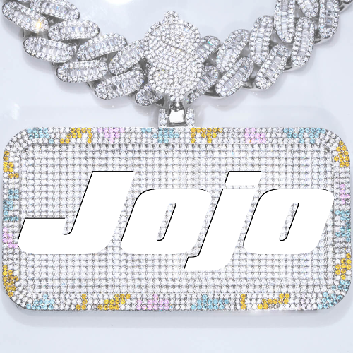 CUSTOM LETTER NECKLACE 3D COLORFUL SQUARE