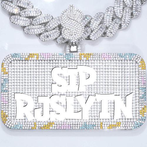 CUSTOM LETTER NECKLACE 3D COLORFUL SQUARE