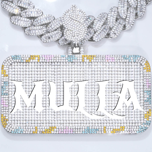 CUSTOM LETTER NECKLACE 3D COLORFUL SQUARE