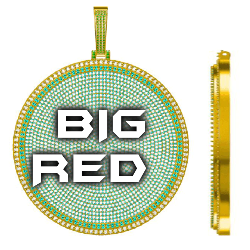 CUSTOM LETTER NECKLACE 3D BIG DISC