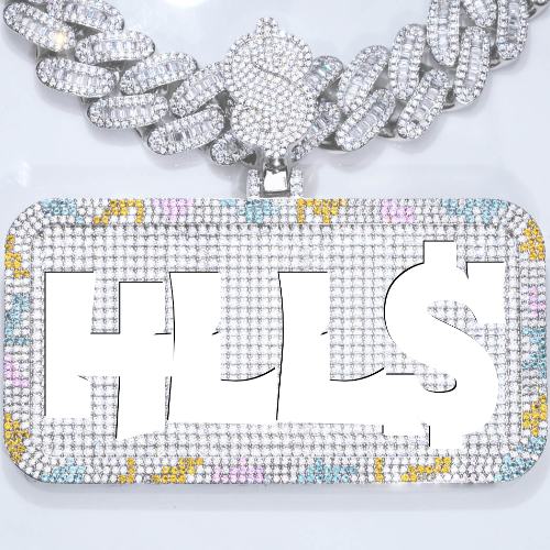 CUSTOM LETTER NECKLACE 3D COLORFUL SQUARE