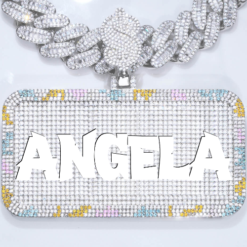 CUSTOM LETTER NECKLACE 3D COLORFUL SQUARE
