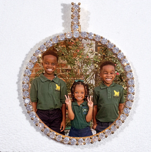 LARGE 3D CIRCLE CUSTOM PICTURE PENDANT