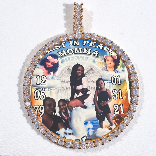 LARGE 3D CIRCLE CUSTOM PICTURE PENDANT