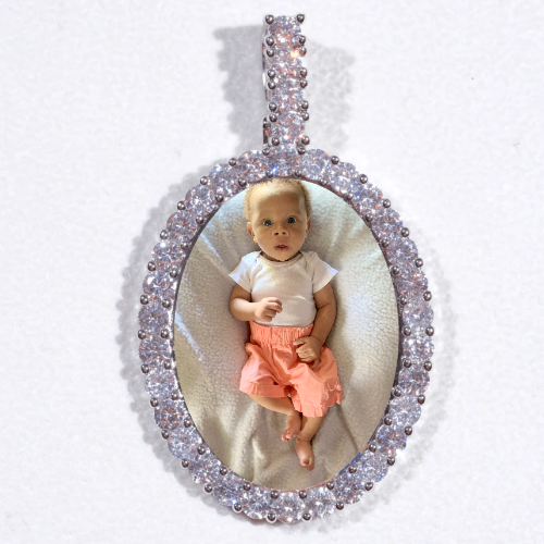Large 3D Oval Custom Picture Pendant