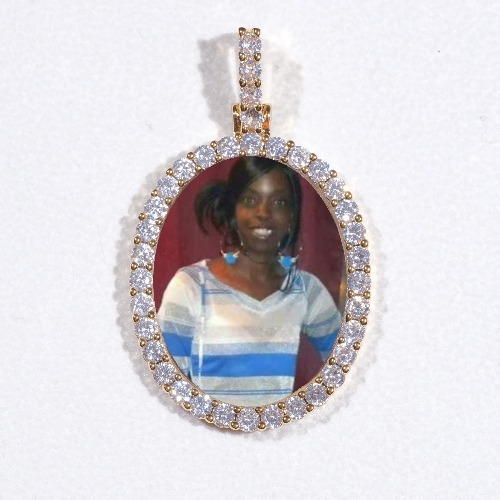 3D Oval Custom Picture Pendant
