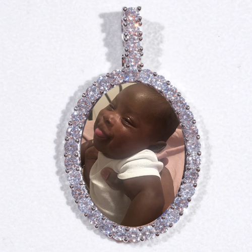 Large 3D Oval Custom Picture Pendant