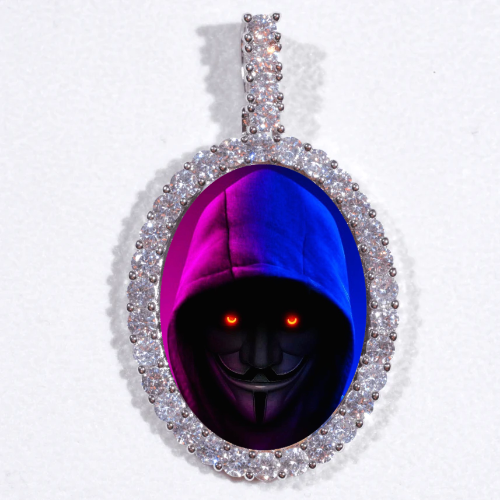Large 3D Oval Custom Picture Pendant