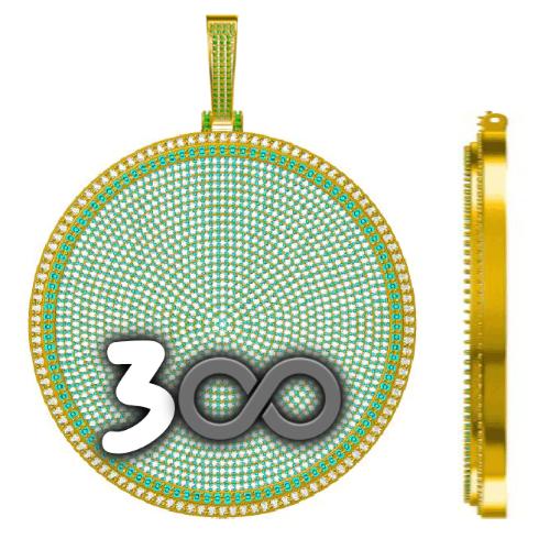 CUSTOM LETTER NECKLACE 3D BIG DISC