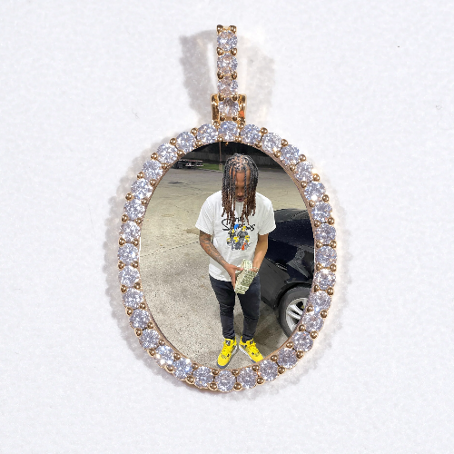 3D Oval Custom Picture Pendant