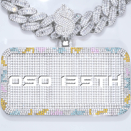 CUSTOM LETTER NECKLACE 3D COLORFUL SQUARE