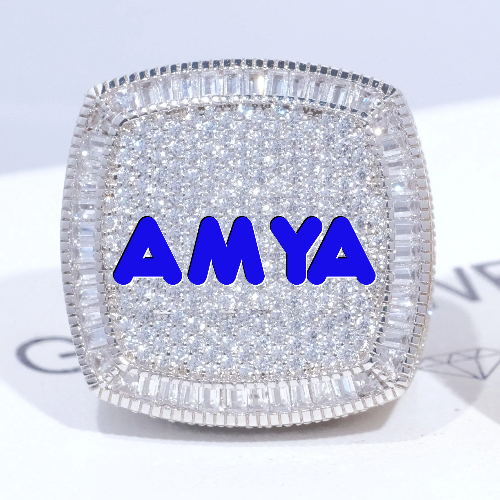 CUSTOM LETTER 3D ICED RING