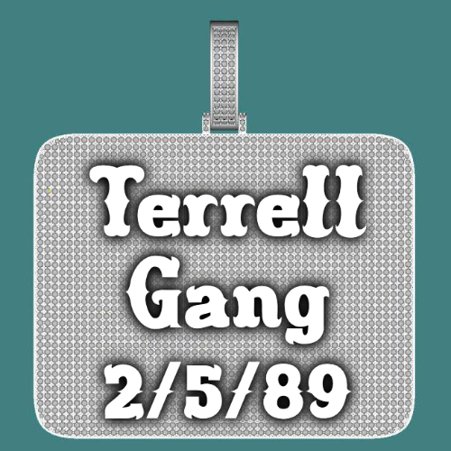 CUSTOM LETTER NECKLACE 3D BIG SQUARE