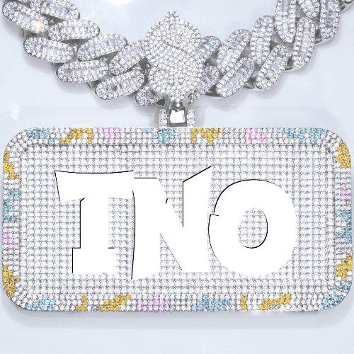 CUSTOM LETTER NECKLACE 3D COLORFUL SQUARE