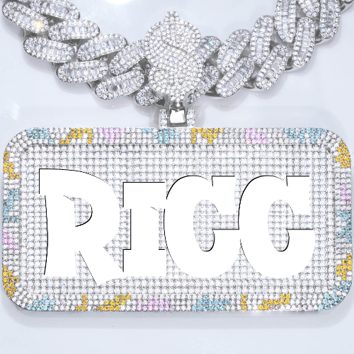 CUSTOM LETTER NECKLACE 3D COLORFUL SQUARE