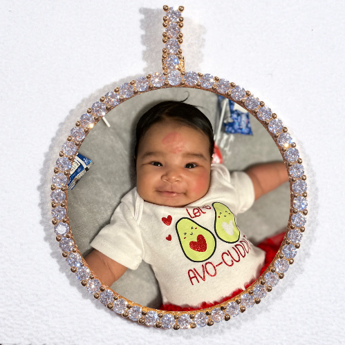 LARGE 3D CIRCLE CUSTOM PICTURE PENDANT
