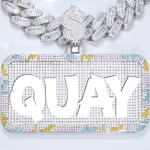 CUSTOM LETTER NECKLACE 3D COLORFUL SQUARE