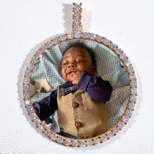 LARGE 3D CIRCLE CUSTOM PICTURE PENDANT