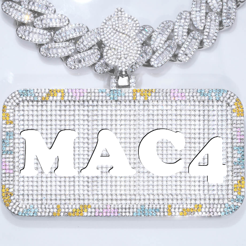 CUSTOM LETTER NECKLACE 3D COLORFUL SQUARE