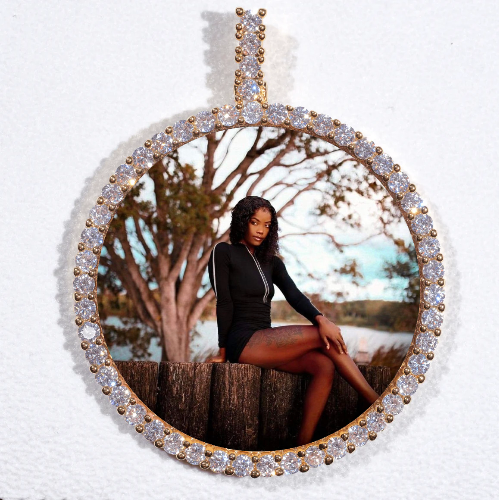 LARGE 3D CIRCLE CUSTOM PICTURE PENDANT