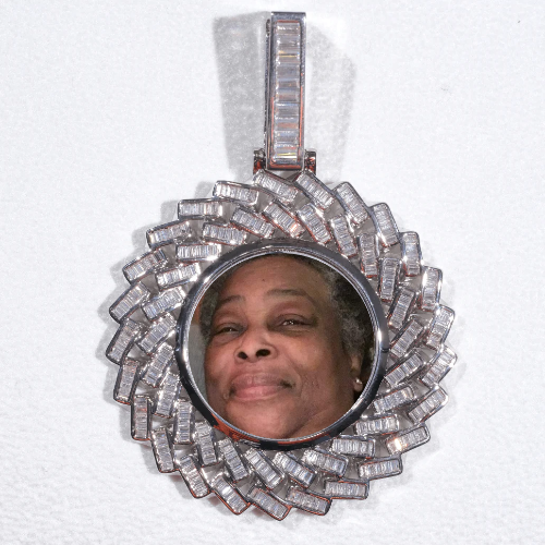Large 3D Baguette Custom Picture Pendant
