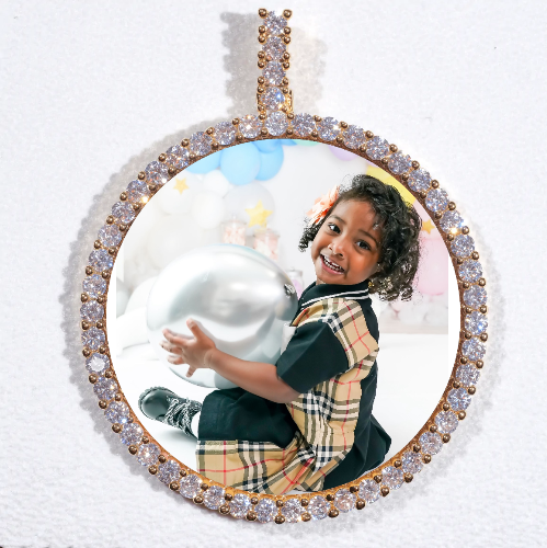 LARGE 3D CIRCLE CUSTOM PICTURE PENDANT