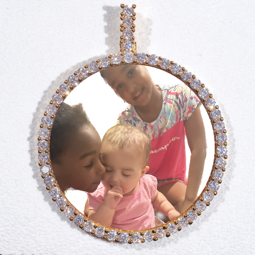 LARGE 3D CIRCLE CUSTOM PICTURE PENDANT