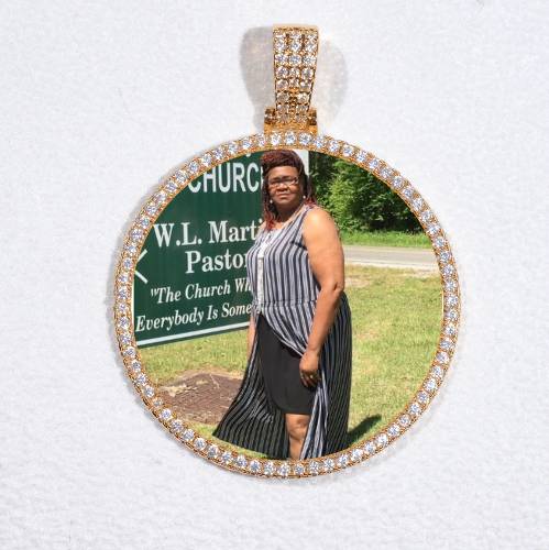 MEDIUM 3D CIRCLE CUSTOM PICTURE PENDANT