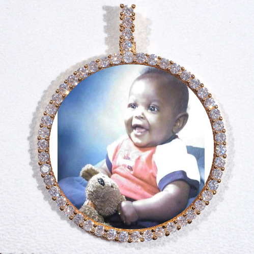 LARGE 3D CIRCLE CUSTOM PICTURE PENDANT