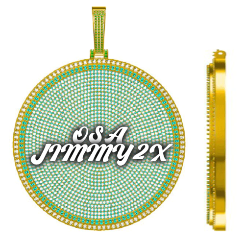 CUSTOM LETTER NECKLACE 3D BIG DISC