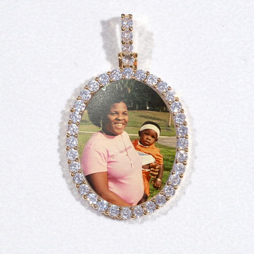 3D Oval Custom Picture Pendant
