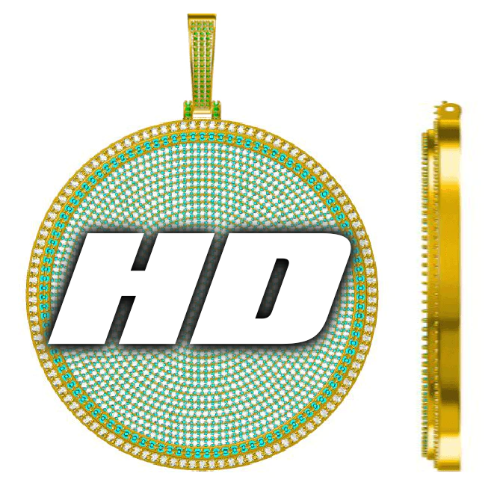 CUSTOM LETTER NECKLACE 3D BIG DISC