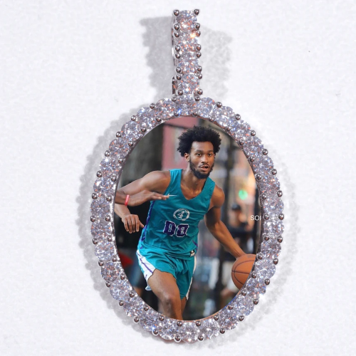 Large 3D Oval Custom Picture Pendant