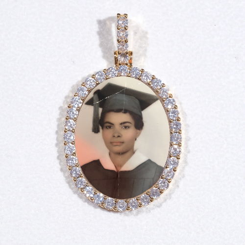 3D Oval Custom Picture Pendant