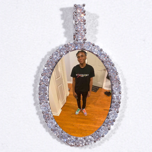 Large 3D Oval Custom Picture Pendant