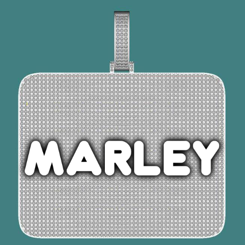 CUSTOM LETTER NECKLACE 3D BIG SQUARE