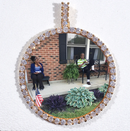 LARGE 3D CIRCLE CUSTOM PICTURE PENDANT