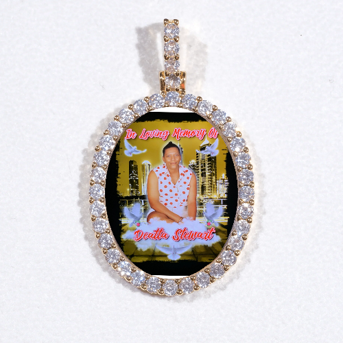 3D Oval Custom Picture Pendant