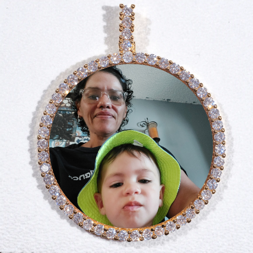 LARGE 3D CIRCLE CUSTOM PICTURE PENDANT