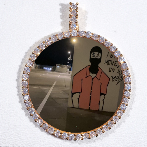 LARGE 3D CIRCLE CUSTOM PICTURE PENDANT