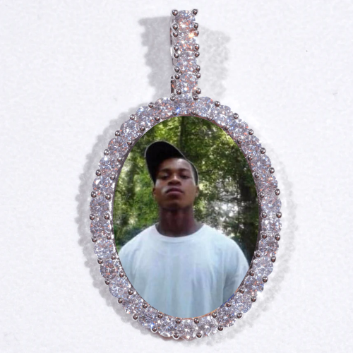 Large 3D Oval Custom Picture Pendant