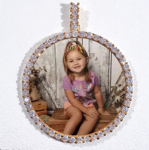 LARGE 3D CIRCLE CUSTOM PICTURE PENDANT