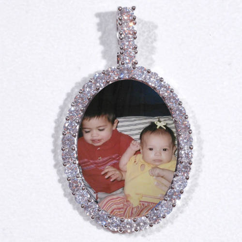 Large 3D Oval Custom Picture Pendant