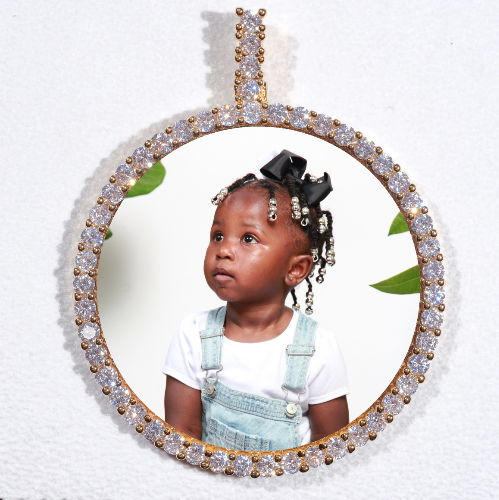 LARGE 3D CIRCLE CUSTOM PICTURE PENDANT